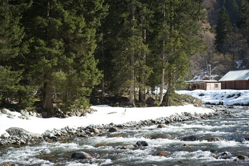 winter in the village in Uzung&ouml;l