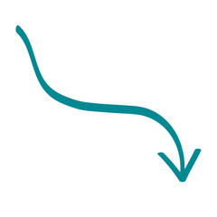 Hand-drawn arrow. Transparent PNG. Doodle.