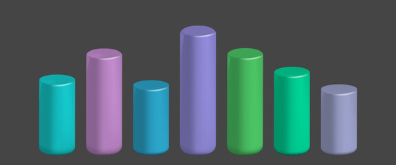 Business infographics. Bar chart. 3d icons of infographic elements. Realistic 3d design
