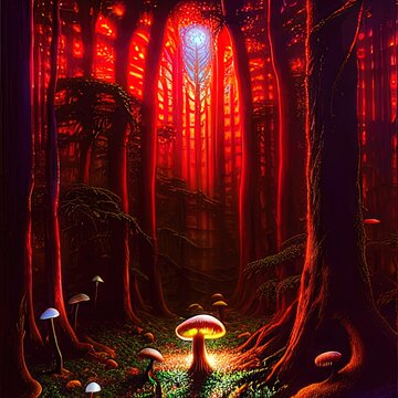  illustration mushroom in the local forest