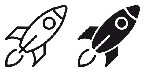 ofvs165 OutlineFilledVectorSign ofvs - rocket vector icon . isolated transparent . spaceship . startup . black outline and filled version . AI 10 / EPS 10 . g11504