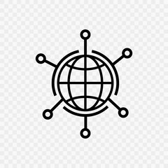 Global networking icon. Digital technology social network global connect simple business logo. Vector illustration