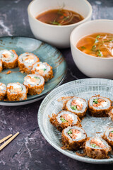 asian cuisine sushi and soups