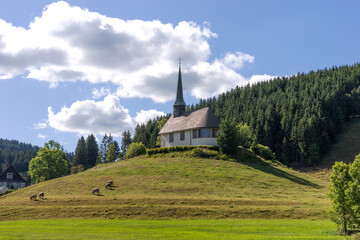 Small church on the hill in the Black Forest. Germany