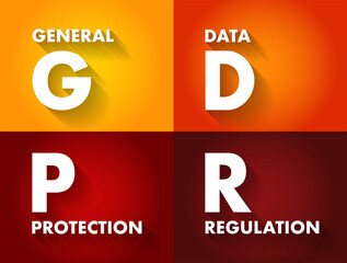 GDPR General Data Protection Regulation - is a regulation in EU law on data protection and privacy, acronym text concept background