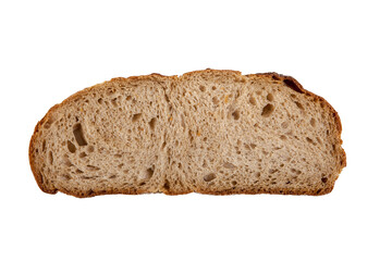 sliced fresh bread with natural ingredients on a white background