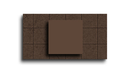 Square business card on particle board mockup