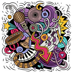 Music cartoon vector illustration