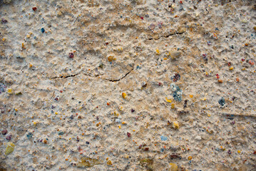 hollow dry soil surface, yellow soil, uneven undulating stretch, soil mixed with sandy soil