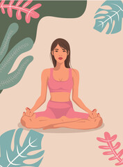 Fototapeta na wymiar yoga woman meditating