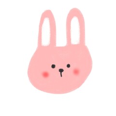 pink bunny ears isolated on white