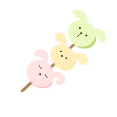 Cute bunny marshmallow on a stick pastel color isolated on white
