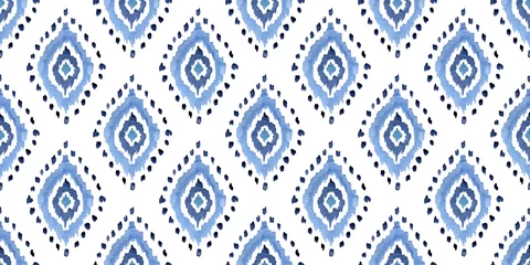 Traditional or modern indigenous ikat pattern.  Design for background, wallpaper, illustration, fabric, textile, wallpaper. © supergrey