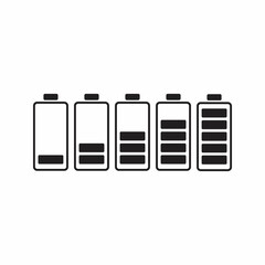 Battery charge icon. Black illustration on white background