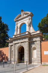 Fototapeta na wymiar Gateway to Palentine Hill (Biglietteria Palatino) in Rome, Italy