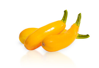 isolated yellow zucchini on white background