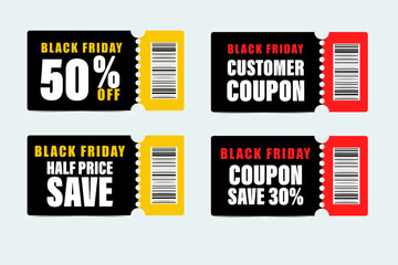 Black Friday coupon set. Vector
