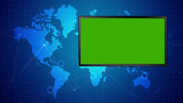 news background video used to combine MC as news program with green screen TV