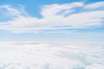 飛行機から見た一面の雲景色 cloud sky view