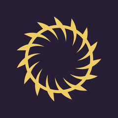 Circle flower vector logo design 