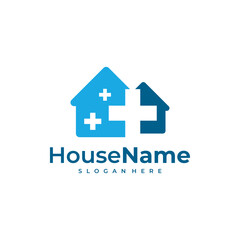 House Medical Logo Template Design. Health Plus Home Logo Vector.