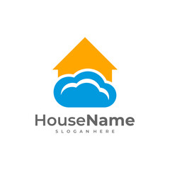 Cloud House logo designs concept vector. Home with cloud logo template