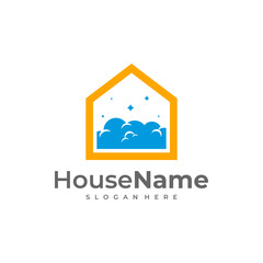 Cloud House logo designs concept vector. Home with cloud logo template