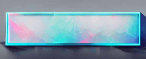 abstract neon banner with pedestal, 3d podium, background