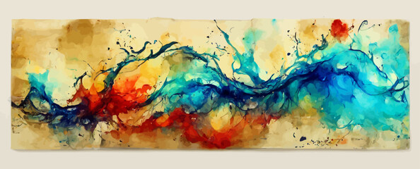 art abstract watercolor and acrylic flow blot, background, banner