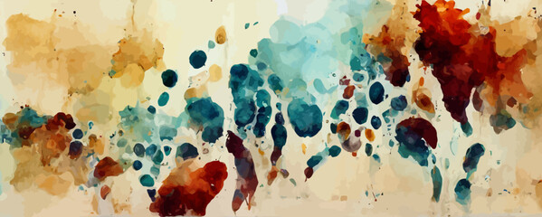 art watercolor and acrylic smear blot, interior, background, banner