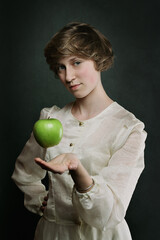 Levitation of a green apple