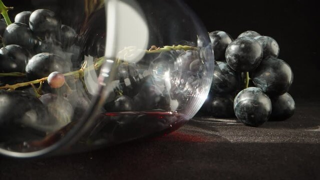 glass, wine, lying, table, close-up, luxury, alcohol, degustation, fresh, bourgogne, tuscany, gamay, rotate, nuts, fermentation, countryside, local, bokeh, splashing, pink, nobody, harvest, grape, vin