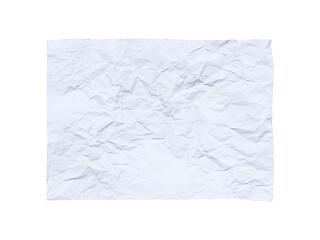 Crumpled and creased blank paper poster isolated on transparent