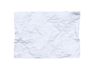 Wrinkled white poster paper texture isolated on transparent