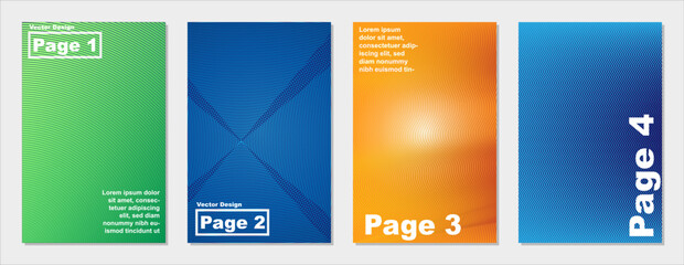 4 Set Cover Vector Design. Background modern template design for web, printing, digital use, Annual Report Cover, Cover.  