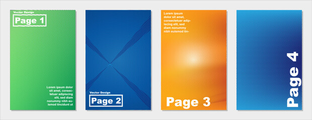 Obraz premium 4 Set Cover Vector Design. Background modern template design for web, printing, digital use, Annual Report Cover, Cover. 