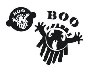 Halloween stencil with ghost. Silhouette illustration for Halloween. Decorate confectionery and things for Halloween