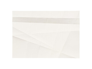 White blank wrinkled paper texture isolated on transparent