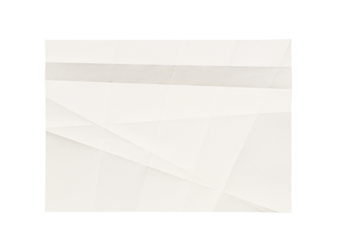 White blank wrinkled paper texture isolated on transparent