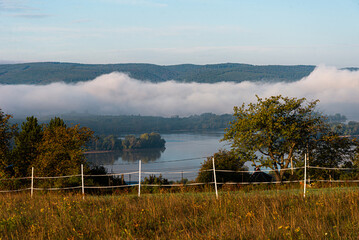 Morning mist in Zebegény during September 