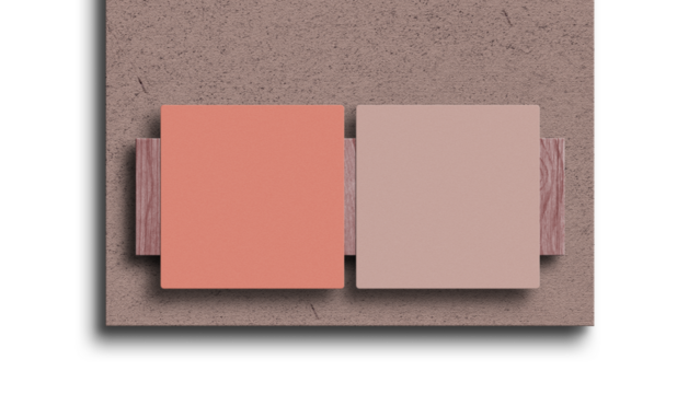 Minimal square business card on dark particle board mockup