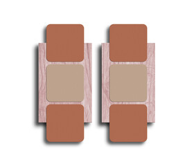 Square floral business card on wood mockup