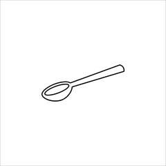 spoon icon, line vector illustration on white background.