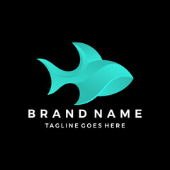 Fish logo colorful gradient design icon vector illustration