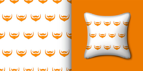 Leprechaun beard seamless pattern with pillow. Vector illustration