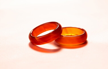 rings on a white background. Wedding day. Jewel ring. 