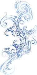Water splash with elegant swirls