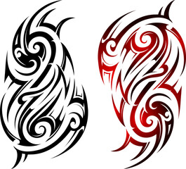 Tribal art style tattoo flames