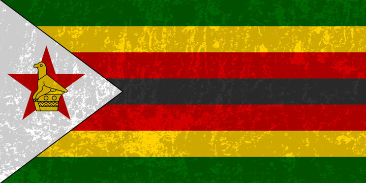 Zimbabwe flag, official colors and proportion. Vector illustration.