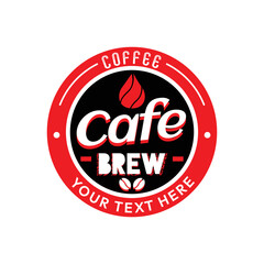 Simple Cafe Coffee Logo Business Design Badge Template